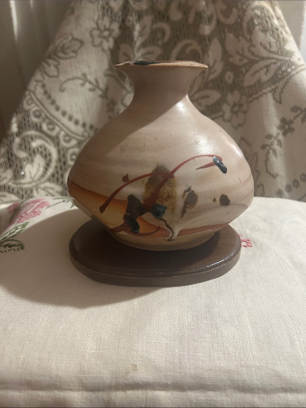 Handcrafted Ceramic Decorative Vase - Neutral Earth Tones